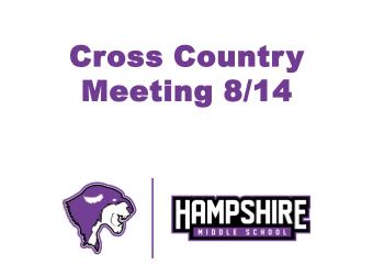 Cross Country Meeting for 8/14